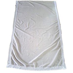 Home Wear Curtain Panel Crochet Lace Edge Beige Farmhouse Cottage Country 77x47
